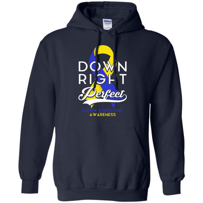 Down Right Perfect Down Syndrome Awareness T-shirt Navy