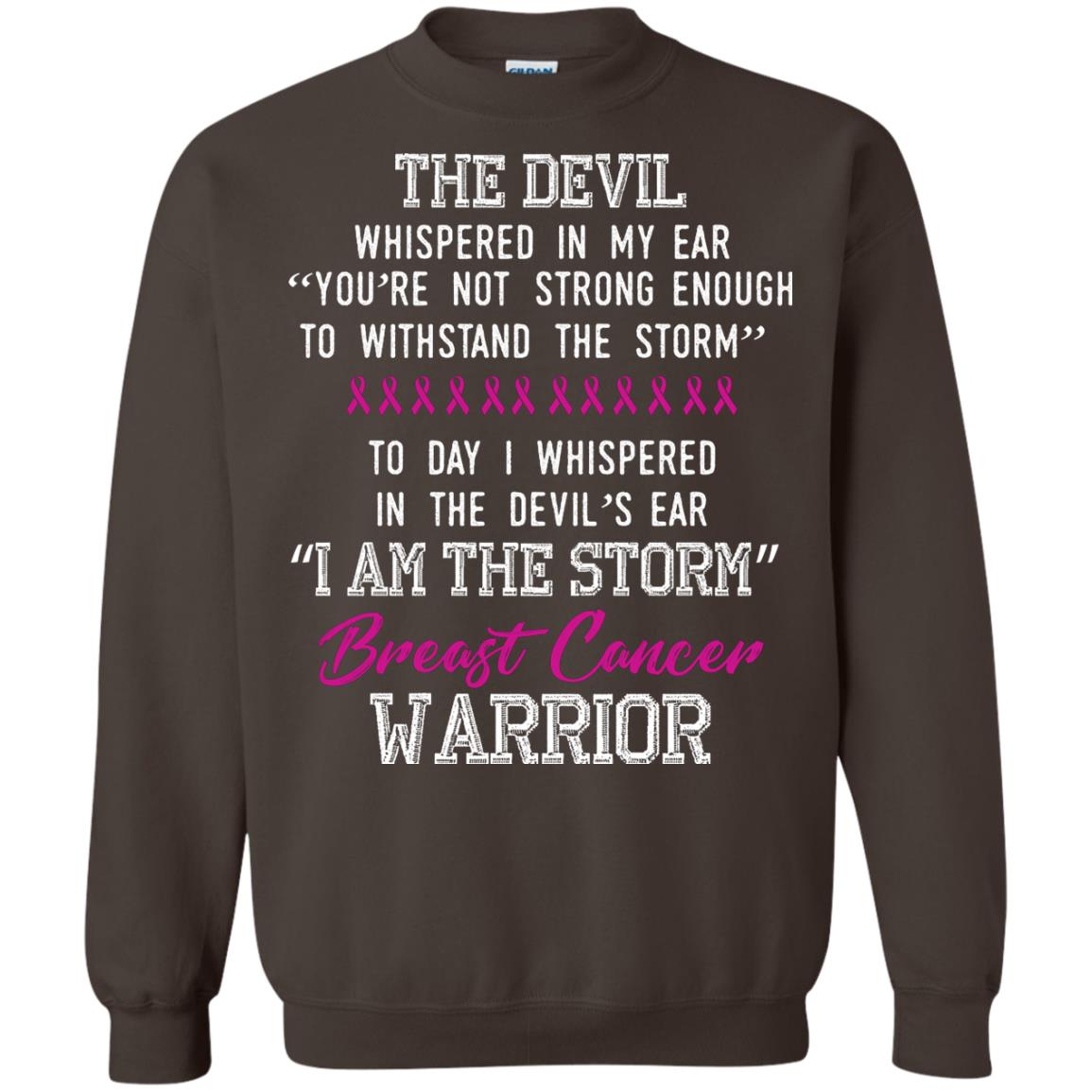 Breast Cancer Warrior T-shirt I Am The Storm Breast Cancer Warrior With Pink Ribbons Dark Chocolate