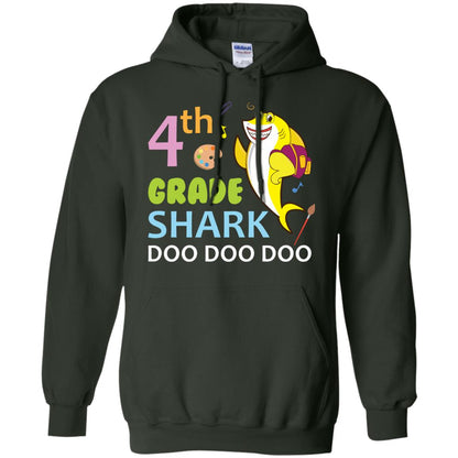 4th Grade Shark Doo Doo Doo Back To School T-shirt Forest Green