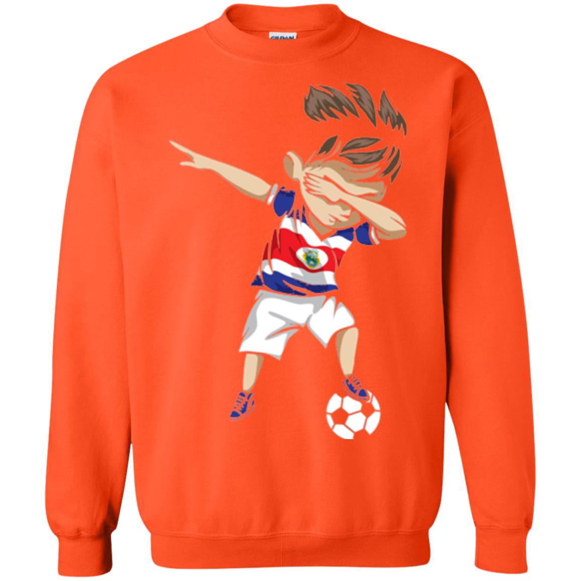 Dabbing Soccer Boy Costa Rica Jersey Football Shirt Orange