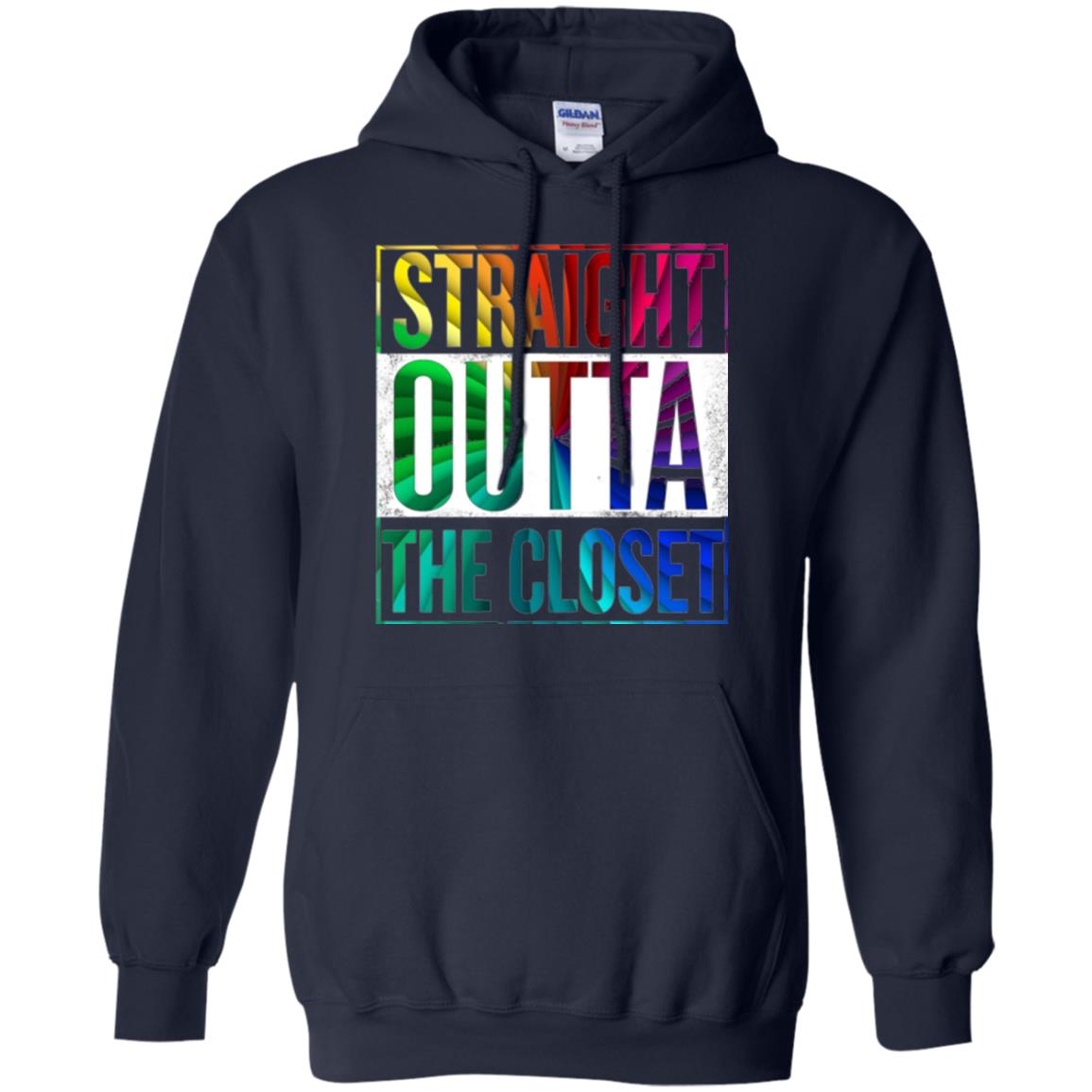 Gay Pride Lgbt T-shirt Straight Outta The Closet Navy