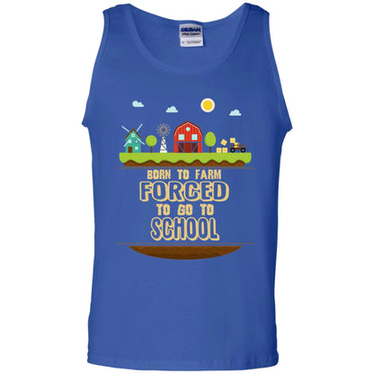 Born To Farm Forced To Go To School Farmer First Day Of School Shirt Royal