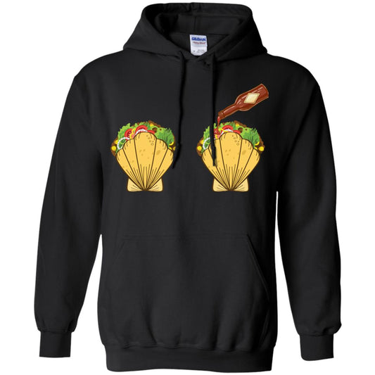 Mermaid Shell T-shirt Taco Bra And Spicy Chili Sauce Black