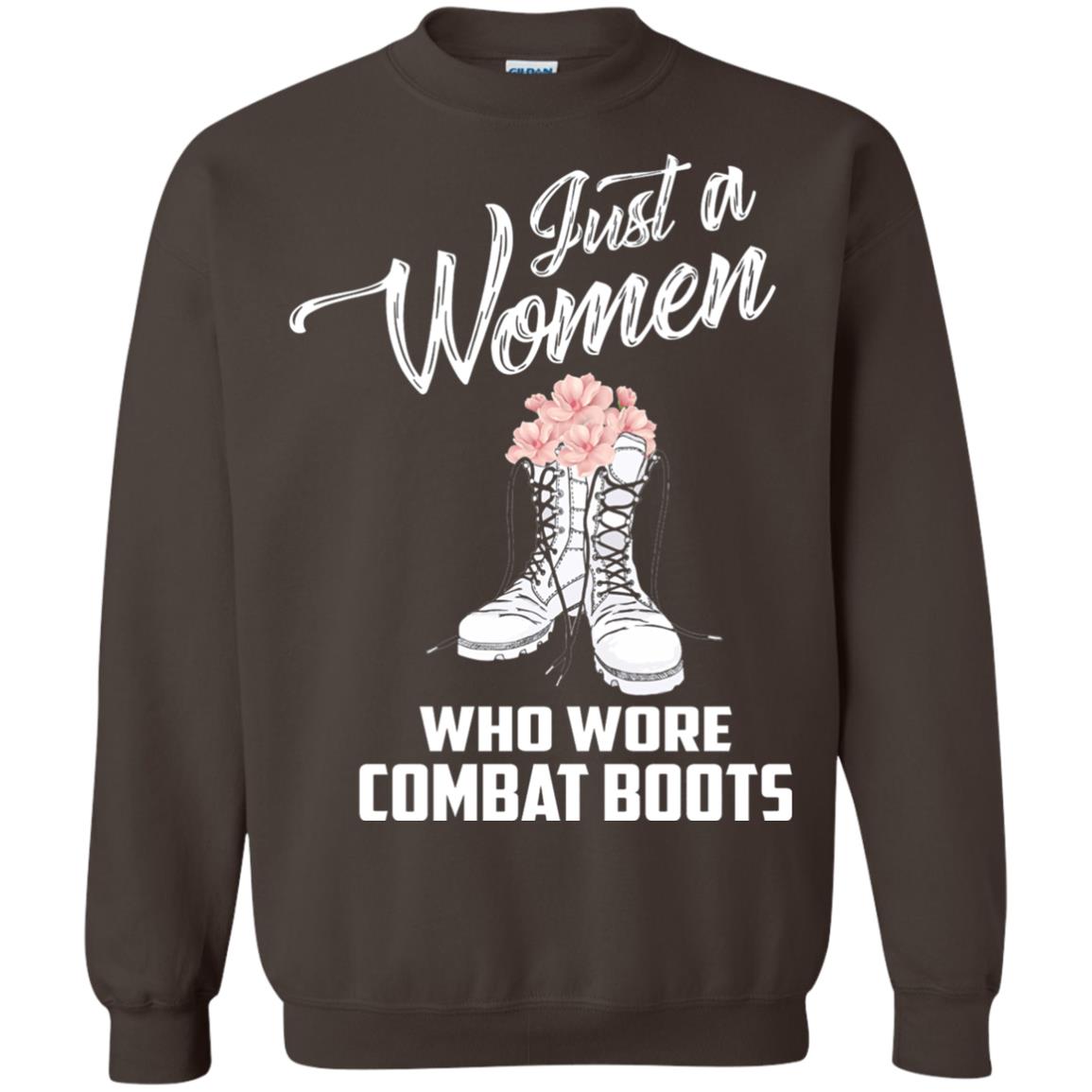 Just A Woman Who Wore Combat Boots Female Veteran T-shirt Dark Chocolate