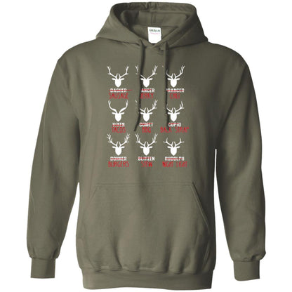 Christmas T-shirt Hunters All Of Santa's Reindeer Military Green