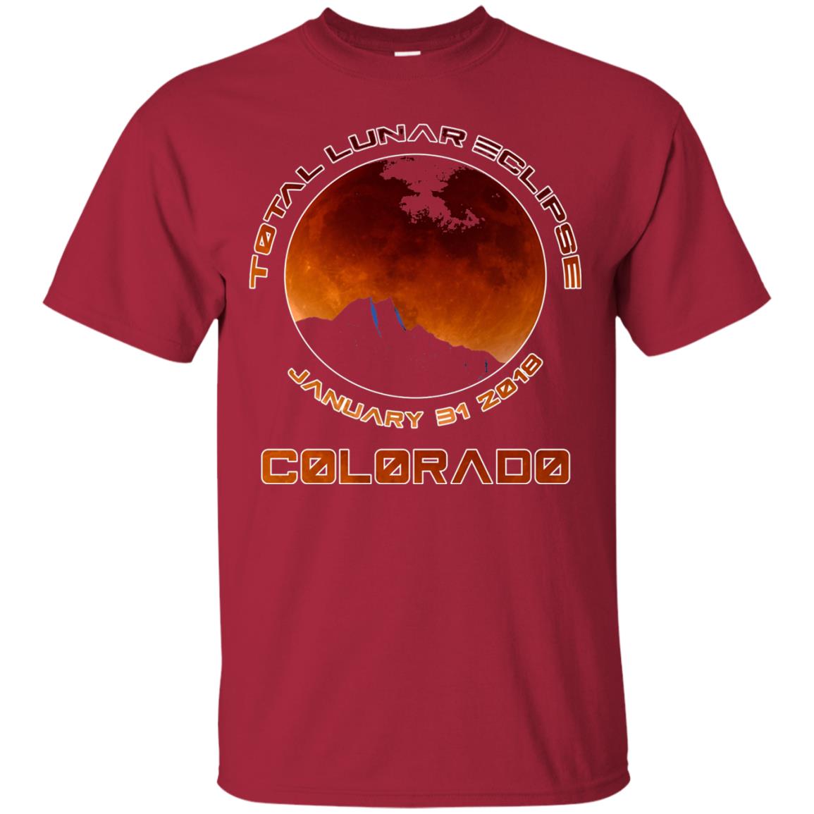 Colorado Lunar Eclipse 2018 T-shirt January 31 Cardinal