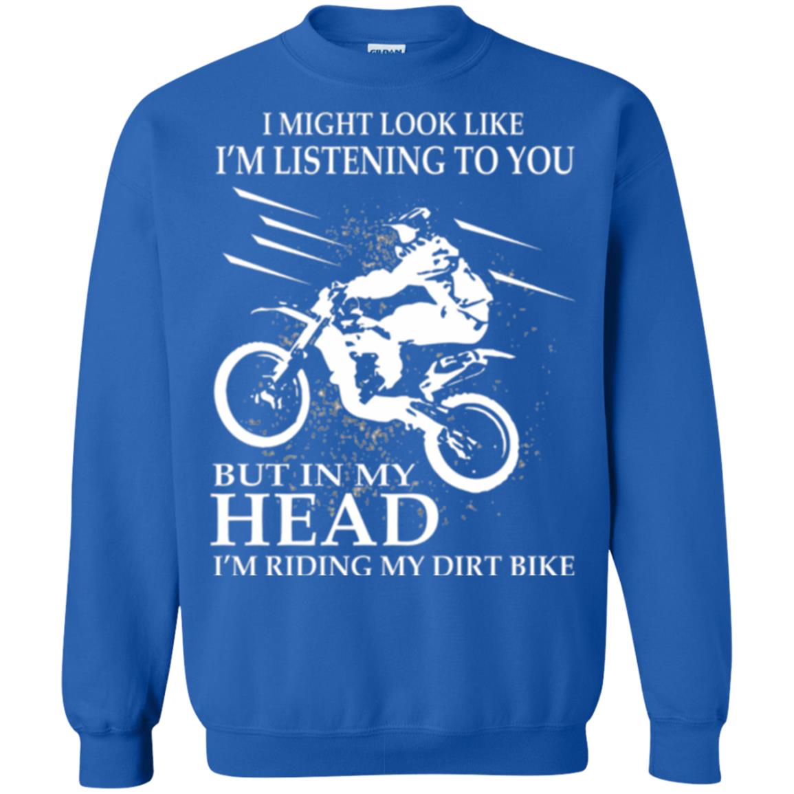 Funny Motocross T-shirt I_m Riding My Dirt Bike Royal