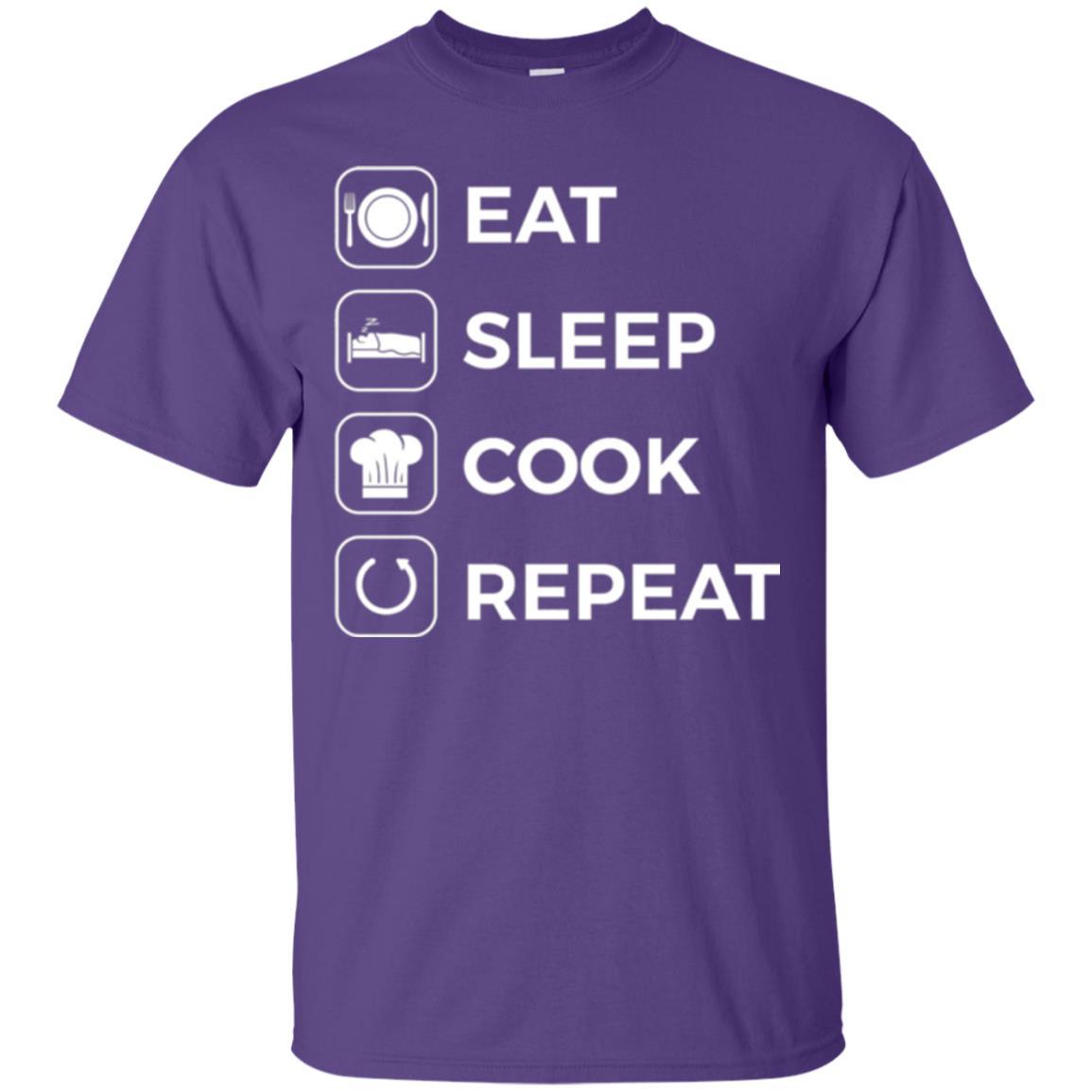 Chef T-shirt Eat Sleep Cook Repeat T-shirt Purple