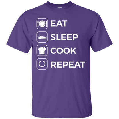 Chef T-shirt Eat Sleep Cook Repeat T-shirt Purple