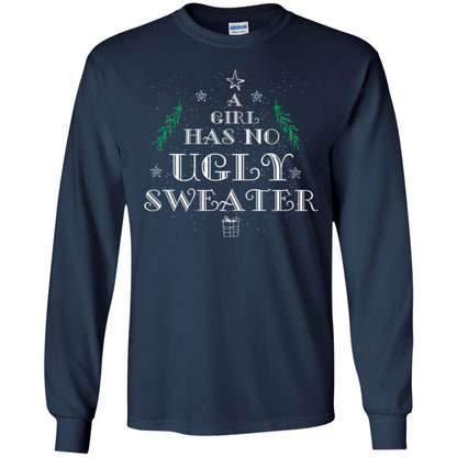 Christmas T-shirt A Girl Has No Ugly Sweater Navy