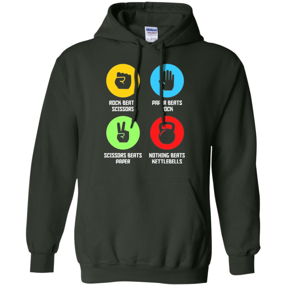 Fitness Gym Sports T-shirt Funny Nothing Beats Kettlebells Forest Green