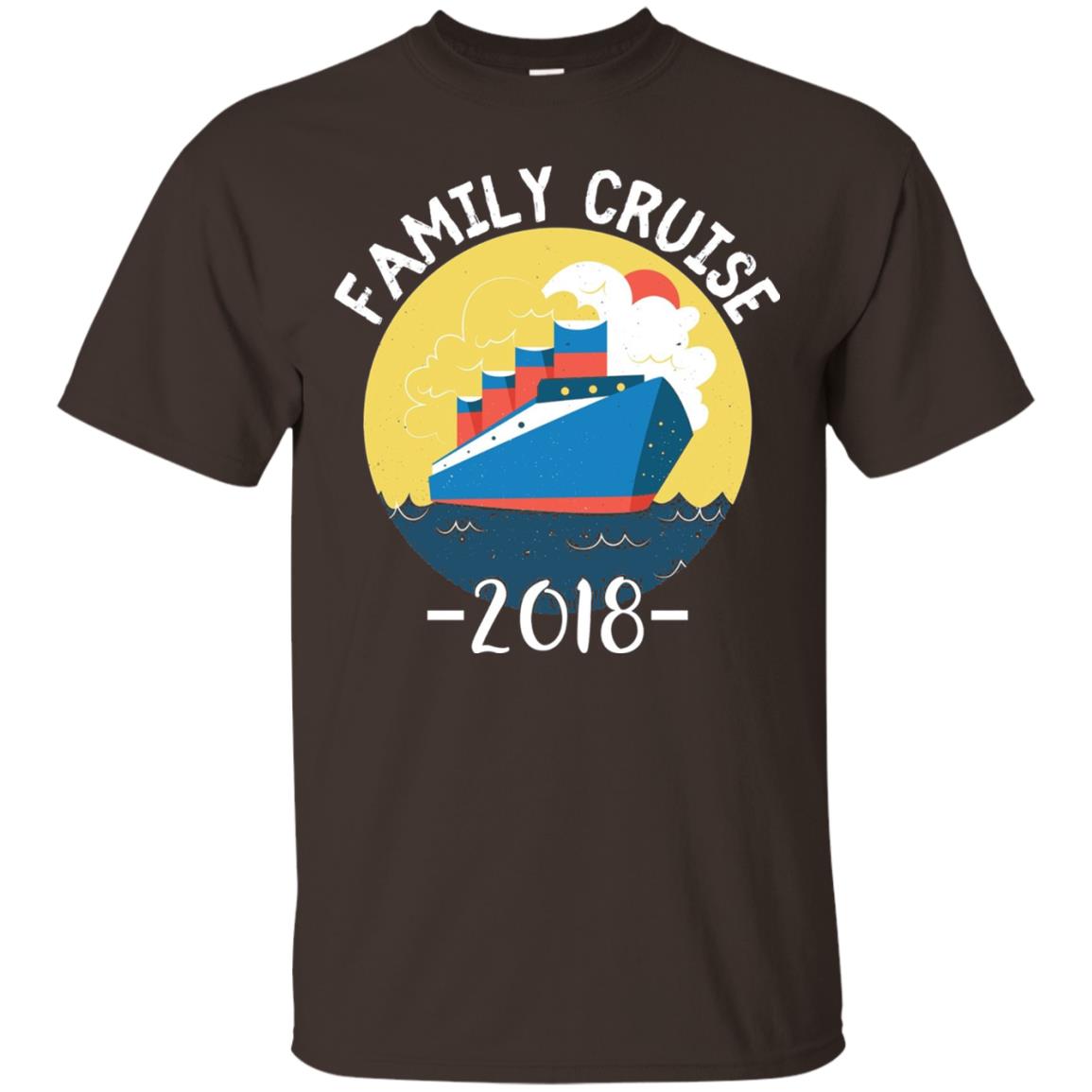 Summer Holiday T-shirt Family Cruise 2018 Dark Chocolate