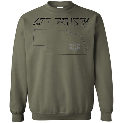Christmas T-shirt Get Frosty Nebraska Football Military Green