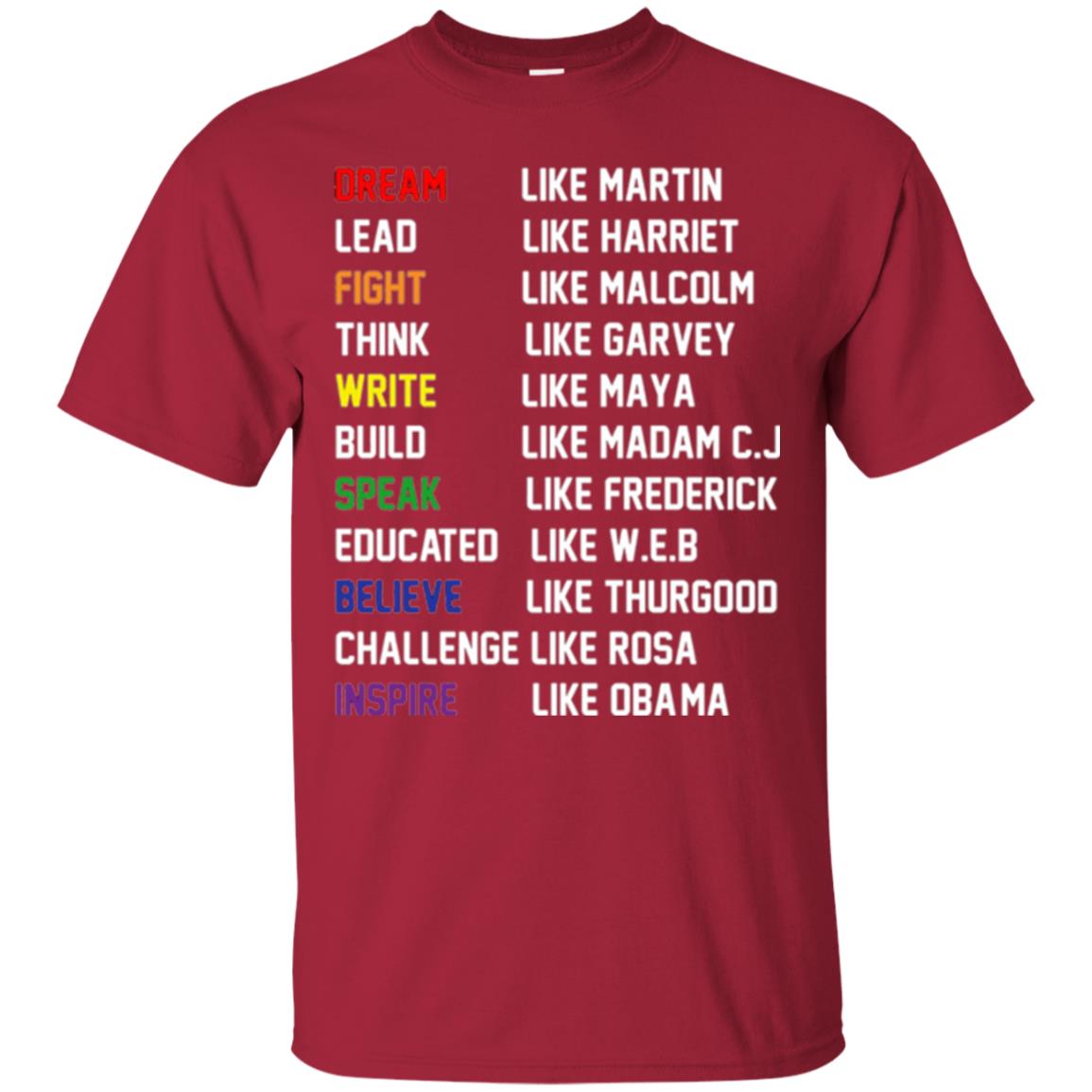 Dream Like Martin Inspire Like Obama T-shirt Cardinal