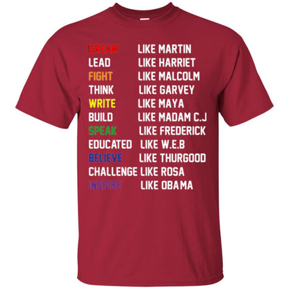 Dream Like Martin Inspire Like Obama T-shirt Cardinal