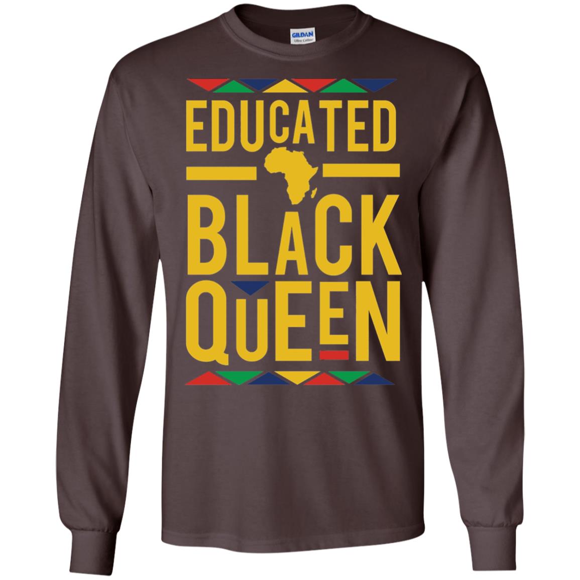 African Dna Pride T-shirt Dashiki Educated Black Queen Dark Chocolate