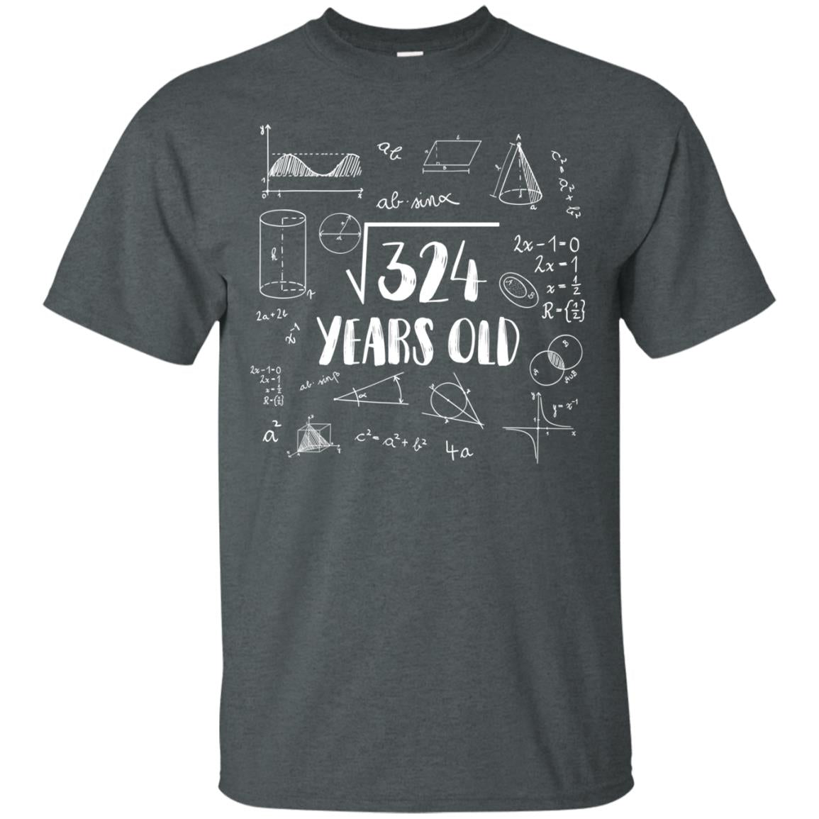Square Root Of 324 18th Birthday 18 Years Old Math T-shirt Dark Heather