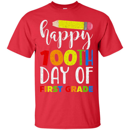 Children T-shirt Happy 100th Day Of First Grade Red