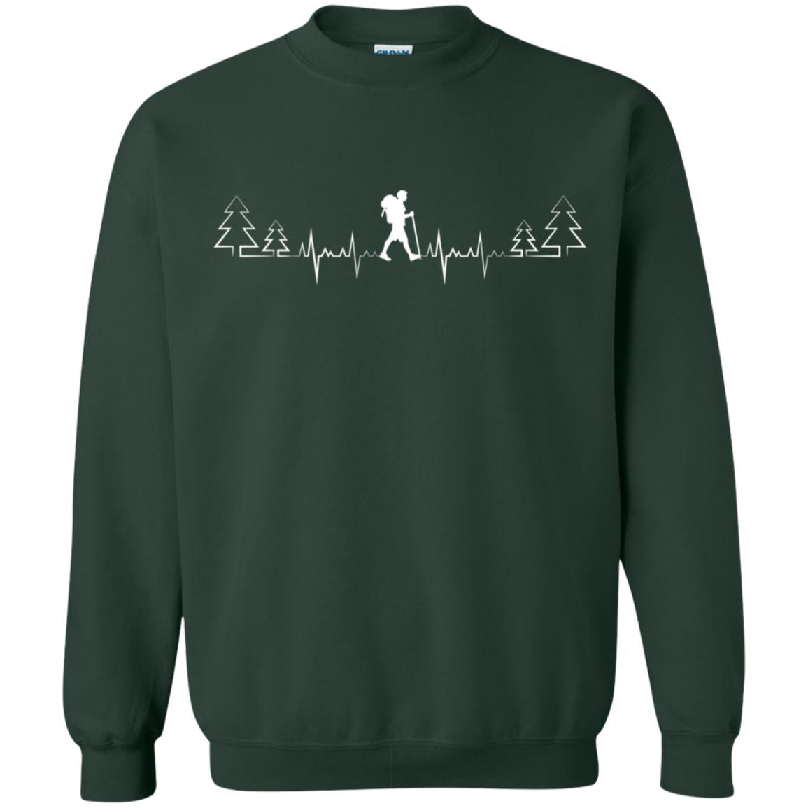 Heart Beat Hiking Lovers Shirt Forest Green