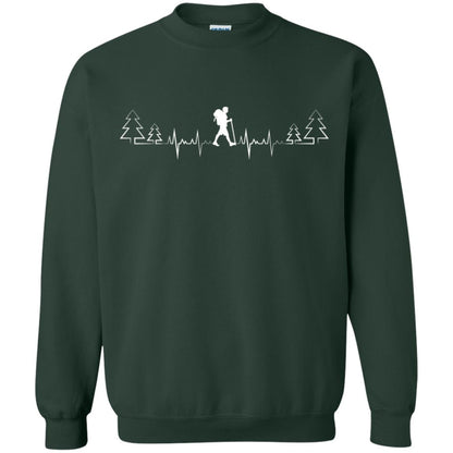 Heart Beat Hiking Lovers Shirt Forest Green