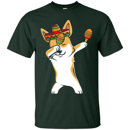 Dabbing Corgi Funny Cinco De Mayo T-shirt Forest