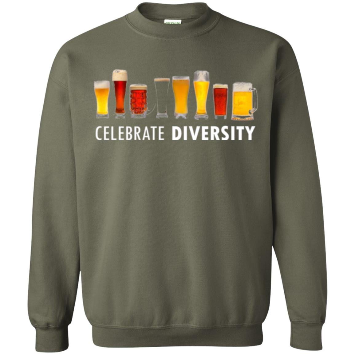 Beer Lovers T-shirt Celebrate Diversity Military Green