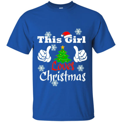 Funny Christmas This Girl Loves Christmas T-shirt Royal