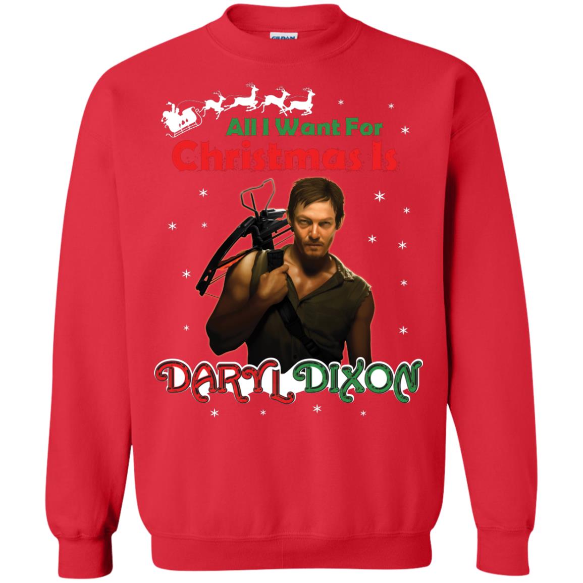All I Want For Christmas Is Daryl Dixon Shirt Red