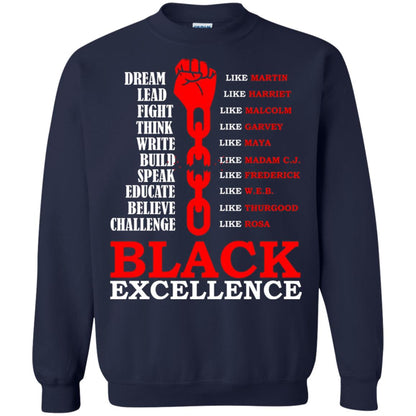 Black Excellence Black Af Proud African American T-shirt Navy