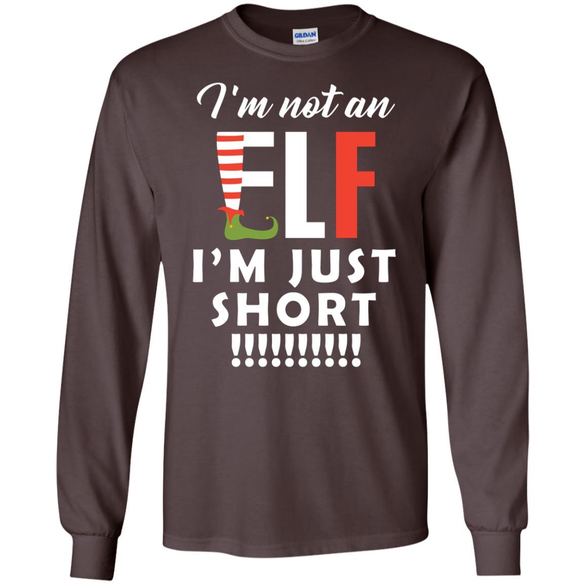 Christmas T-shirt I'm Not An Elf I'm Just Short Dark Chocolate