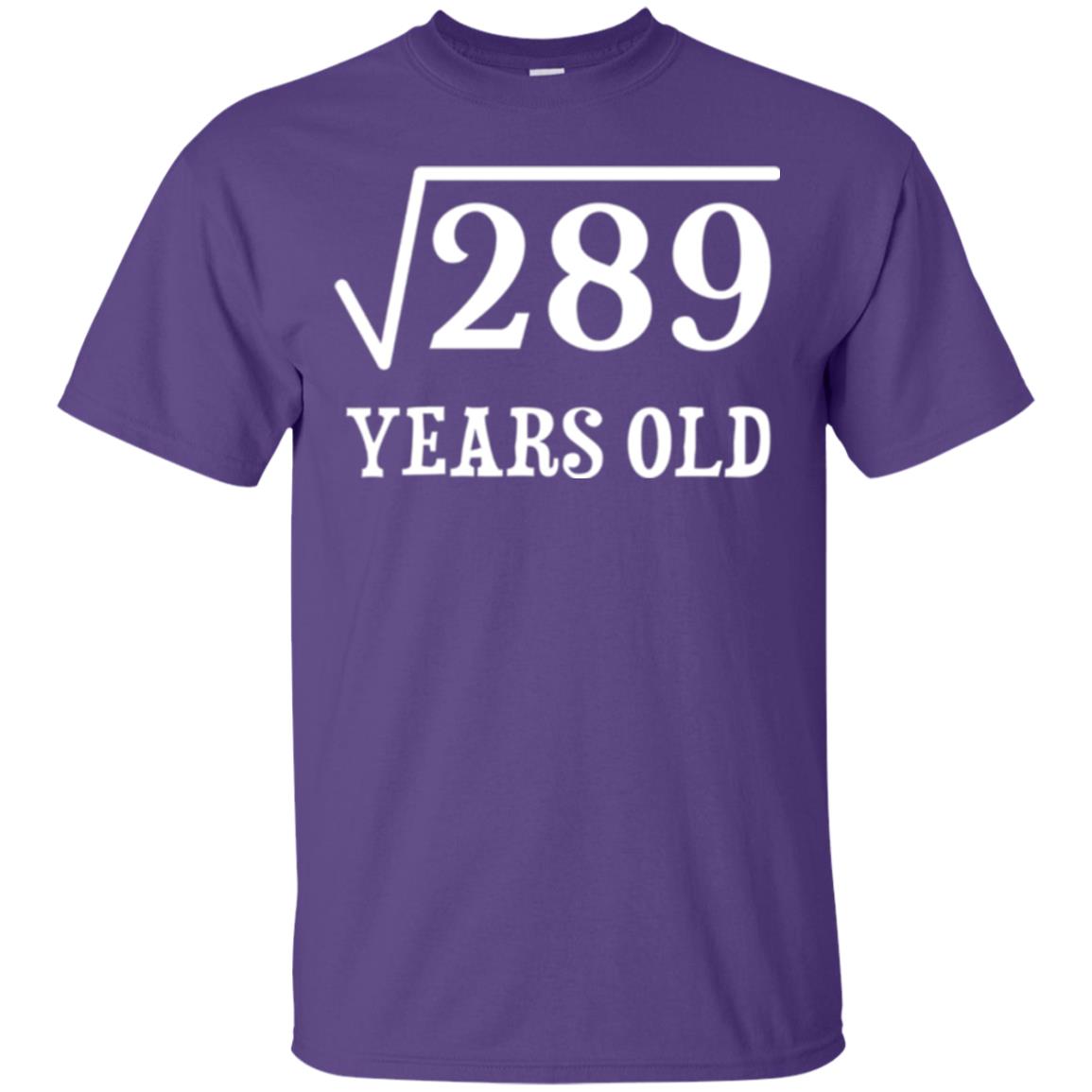 Brithday T-shirt Square Root Of 289 Purple