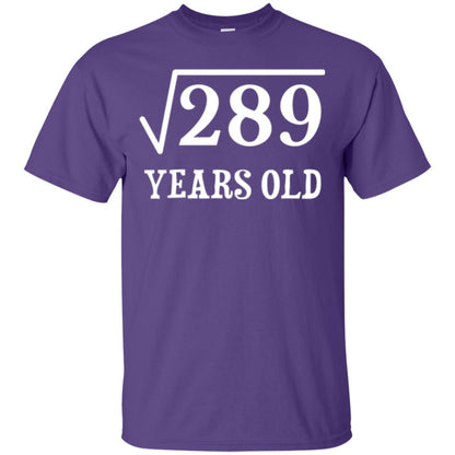 Brithday T-shirt Square Root Of 289 Purple