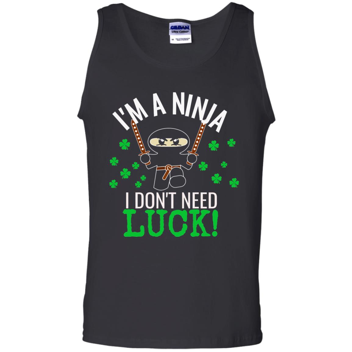 Ninja Luck Green St. Patrick_s Day T-shirt Black