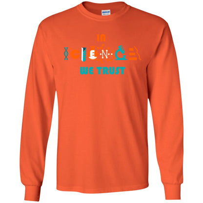 Scientist T-shirt In Science We Trust Orange