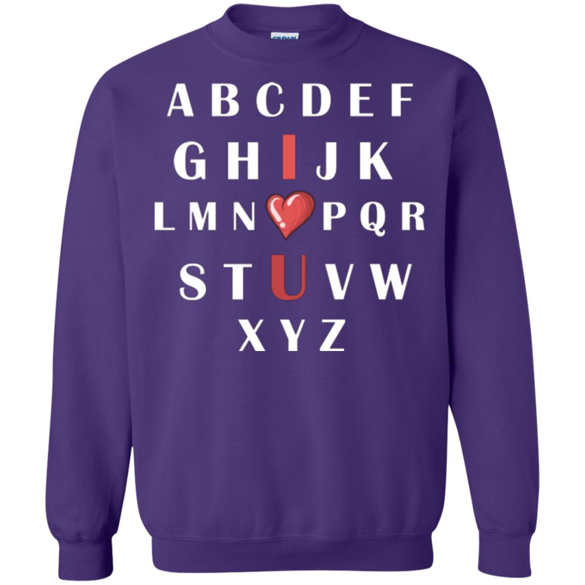 Alphabet I Love You T-shirt Purple