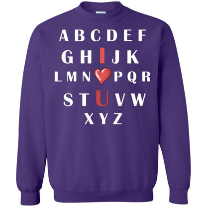 Alphabet I Love You T-shirt Purple