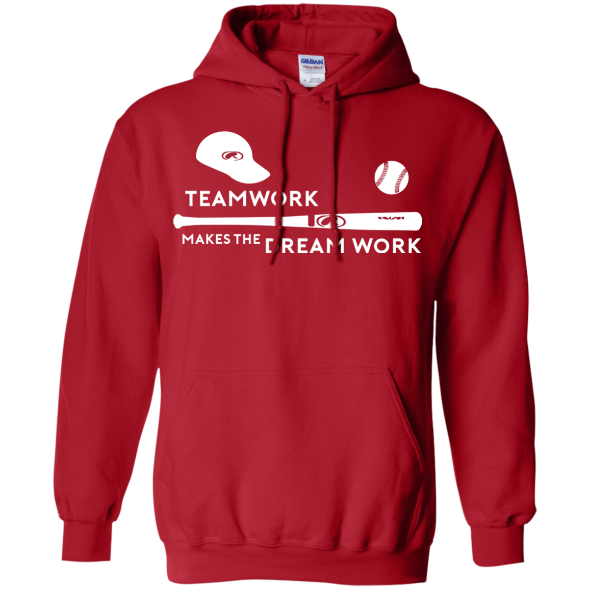 Baseball T-shirt Teamwork Makes The Dream Work Red