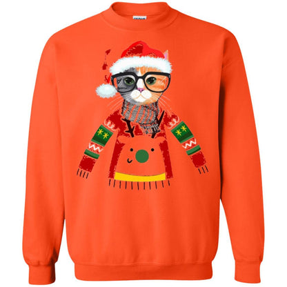 Christmas T-shirt Cat Lover Meowy Christmas T-shirt Orange
