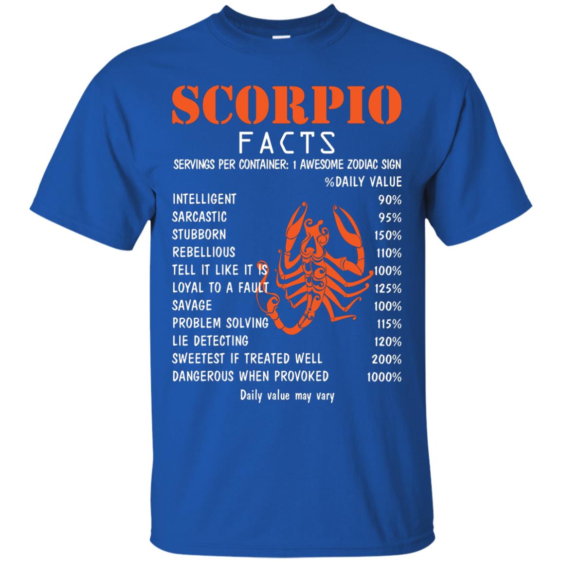 Scorpio Facts 1 Awesome Zodiac Sign Gift Shirt For Scorpio Horoscope Royal