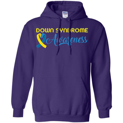 Yellow And Blue Ribbons Down Syndrome Awareness T-shirt Purple