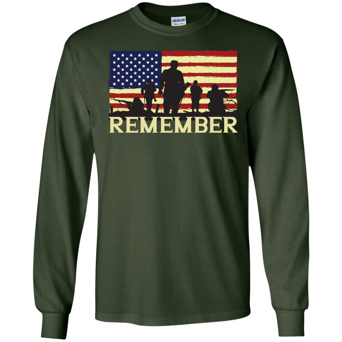 Military Of United States Memorial Day Shirt Forest Green