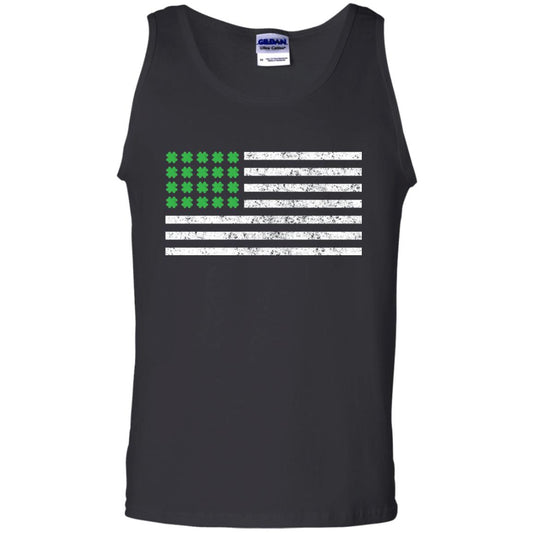 Usa Flag With Irish Shamrock St Patricks Day T-shirt Black