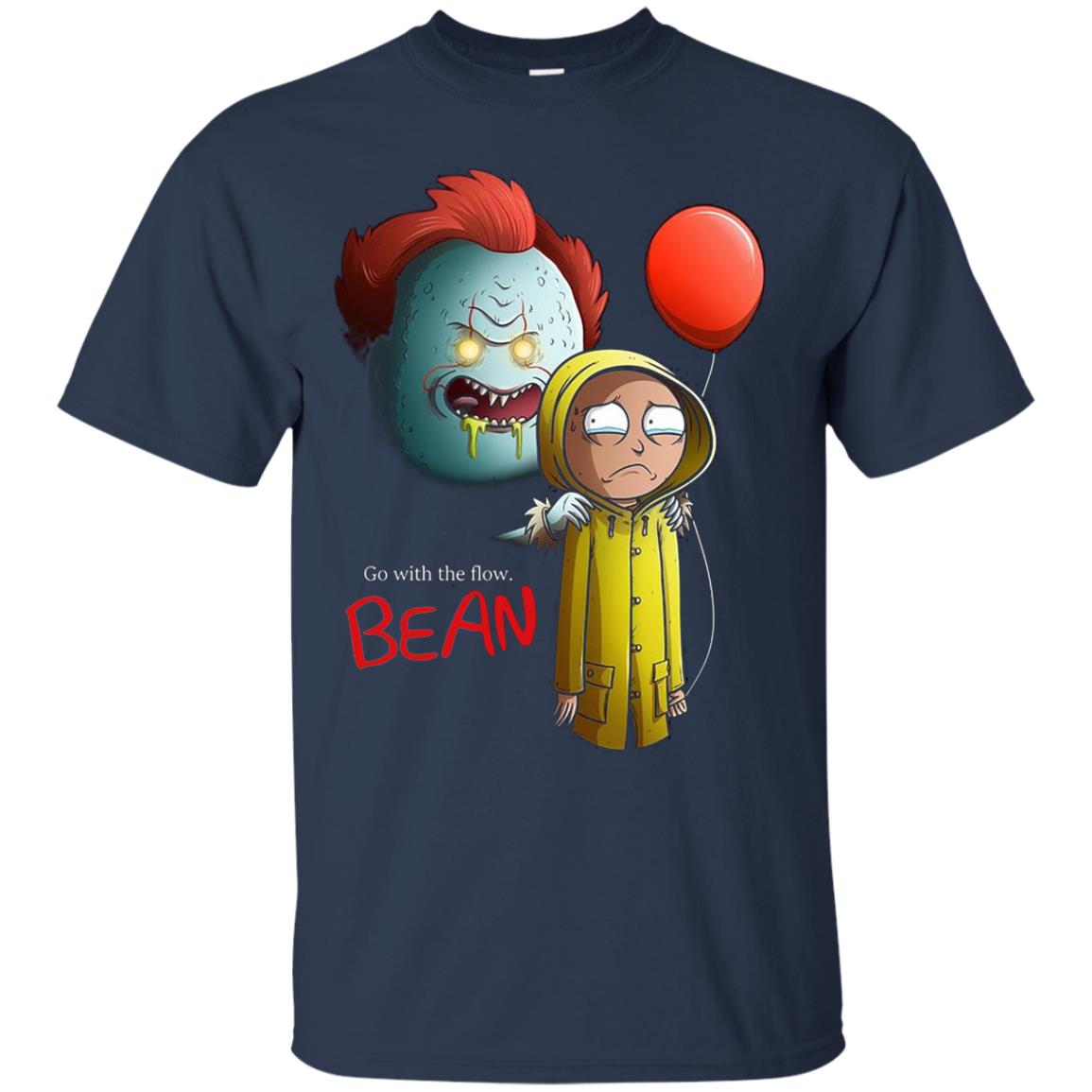 Go With The Flow It And Bean Horror Movie Shirt Navy