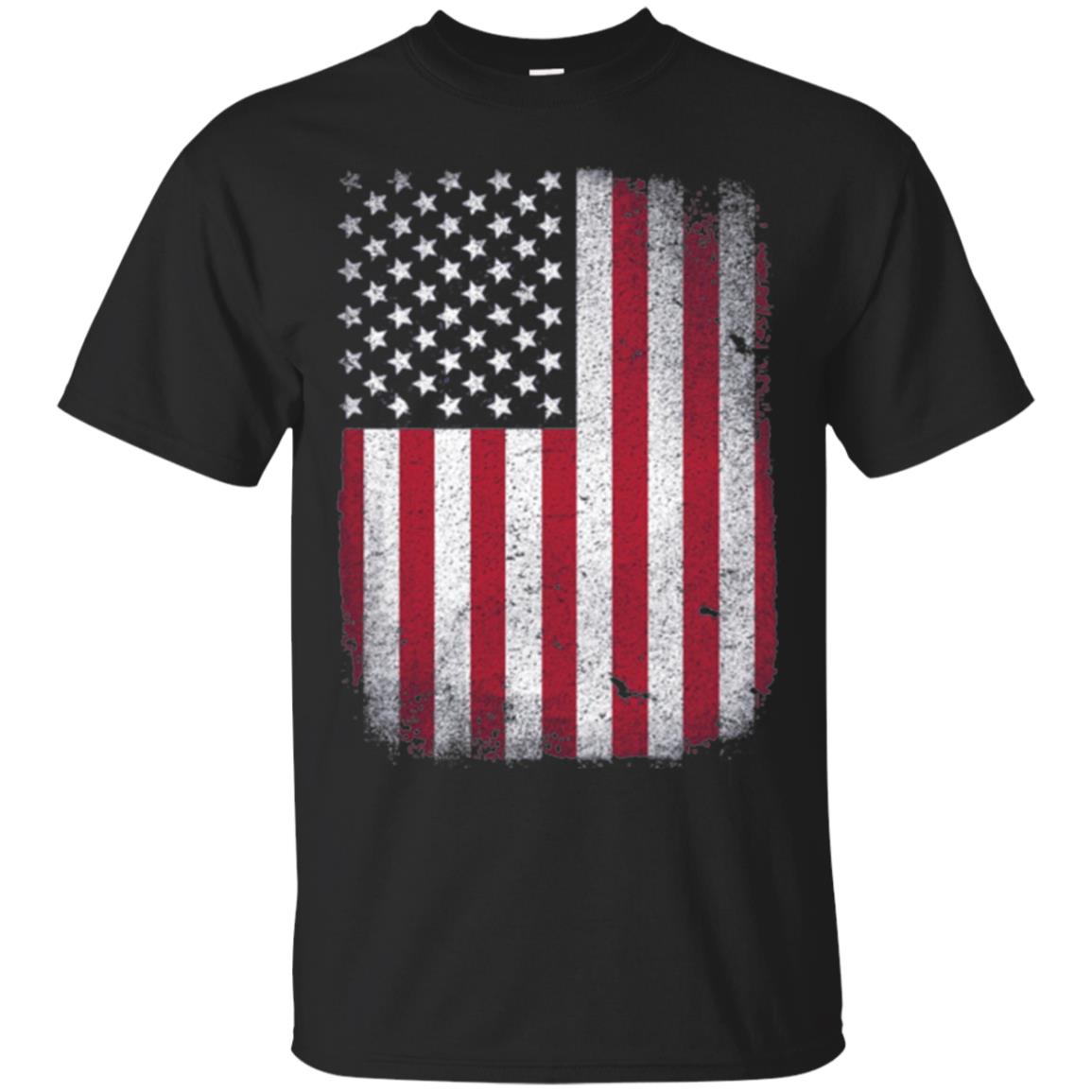 Usa Flag T-shirt 4th July Black