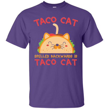 Taco Cat T-shirt Spelled Backwards Is Taco Cat Purple