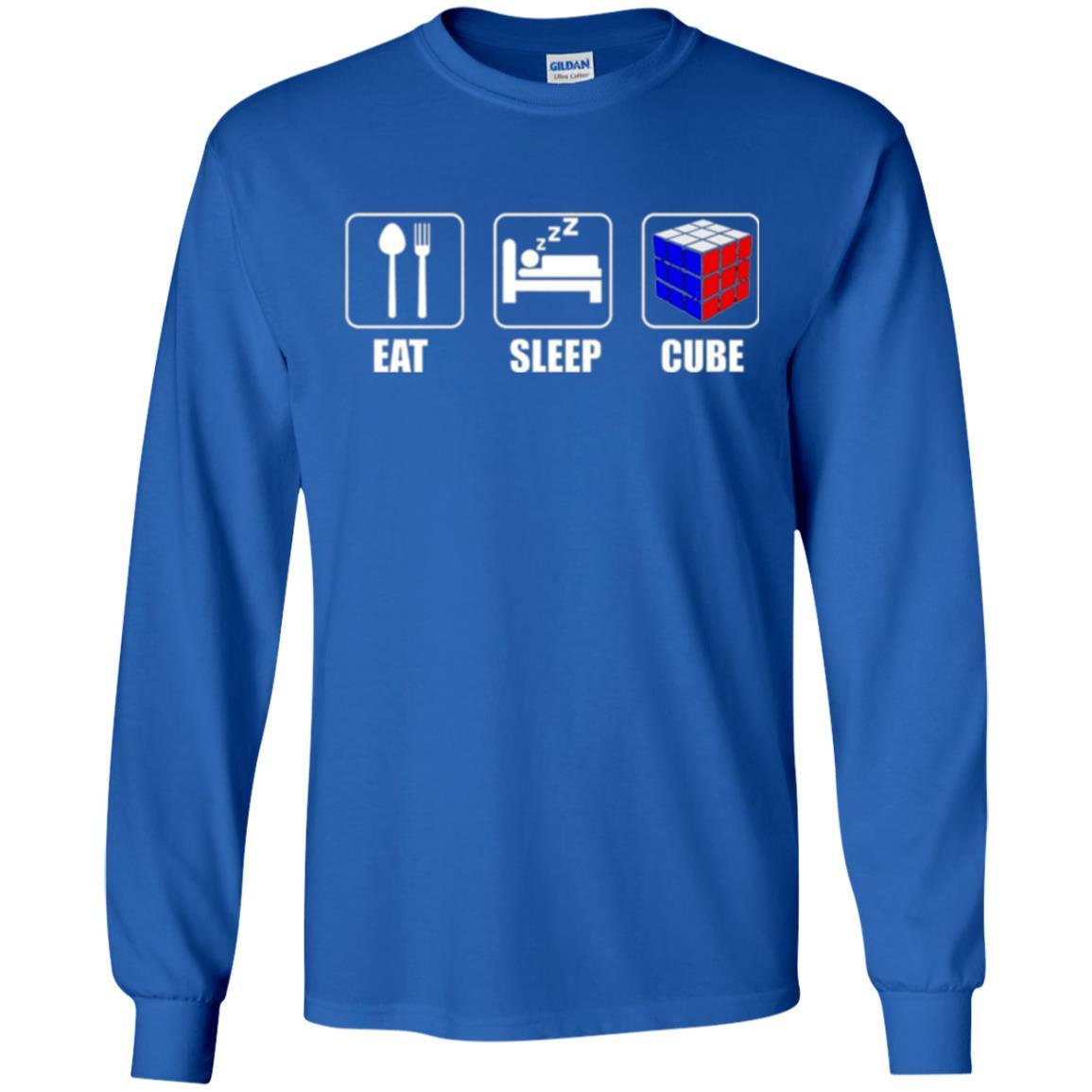Rubik Lover T-shirt Eat Sleep Cube T-shirt Royal
