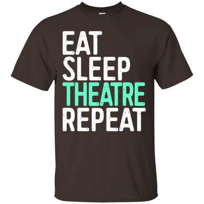 Actor T-shirt Eat Sleep Theatre Repeat T-shirt Dark Chocolate