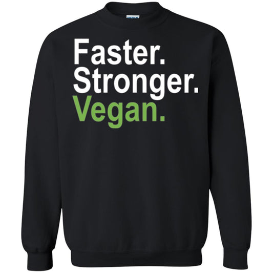 Vegetarian T-shirt Faster Stronger Vegan Black
