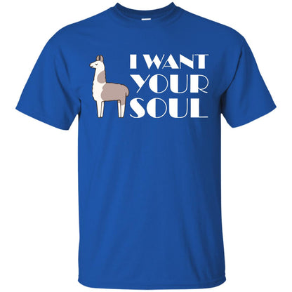 I Want Your Soul Llama Shirt Royal