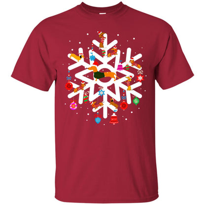 Winter Snow Flower Decorating Bauble And Dachshund X-mas Gift Shirt Cardinal